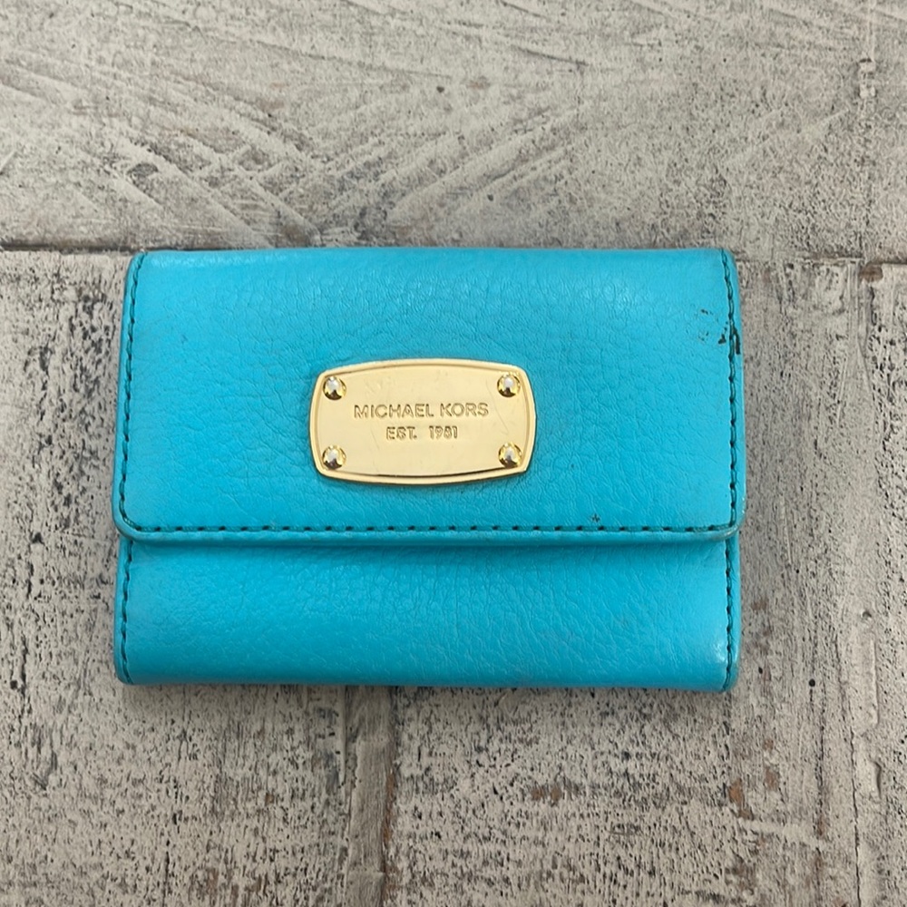 Micheal Kors teal/blue pocket wallet